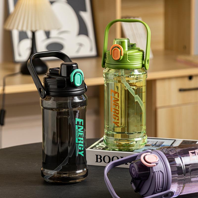 Water bottle Water cup Large capacity food grade boys with straw Portable girls Kettle Sports fitness Summer plastic cup