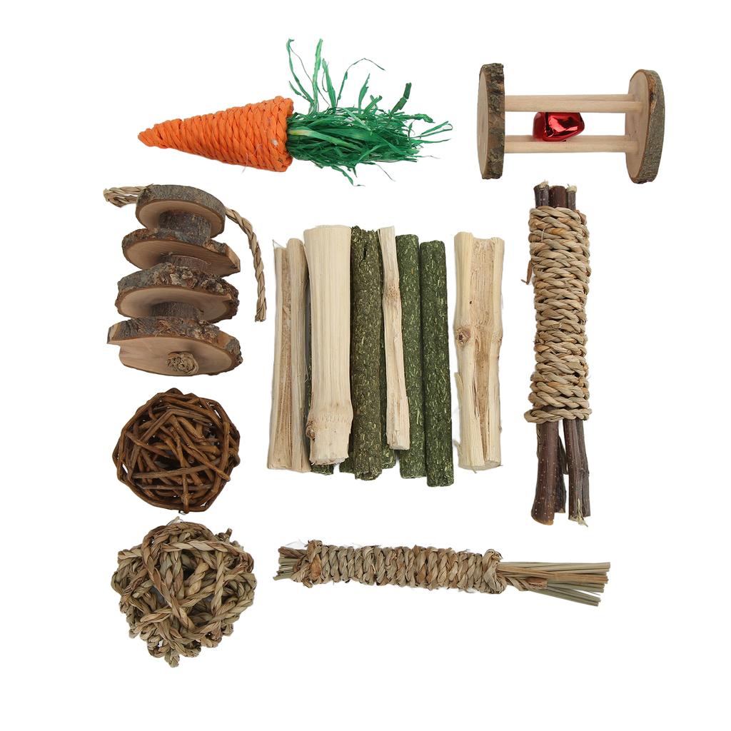 Hamster Chew Toys Set Teeth Care Small Pets Chewing and Playing Molar Toys Accessories for Rabbits