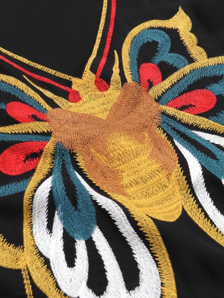 EDOLYNSA Черный кафтан с вышивкой больших размеров, черное летнее длинное пляжное платье, женская домашняя одежда, купальный костюм, свободный кафтан