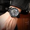 TEVISE Casual Fashion Watch for Men Leather Strap Watch Diamond-encrusted Hollow Automatic Mechanical Watch for Men