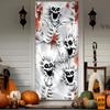 Halloween Door Cover Decoration Creepy Skull Ghost Front Porch Sign Banner for Garage Window Wall Backdrop Decor