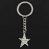 Модный брелок 28x21 мм, подвески со звездой и пентаграммой, сделай сам, мужские ювелирные изделия, автомобильный брелок, кольцо, держатель, сувенир для подарка