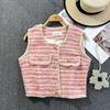 Classic Style Crew Neck Casual Short Tops Vest Vest
