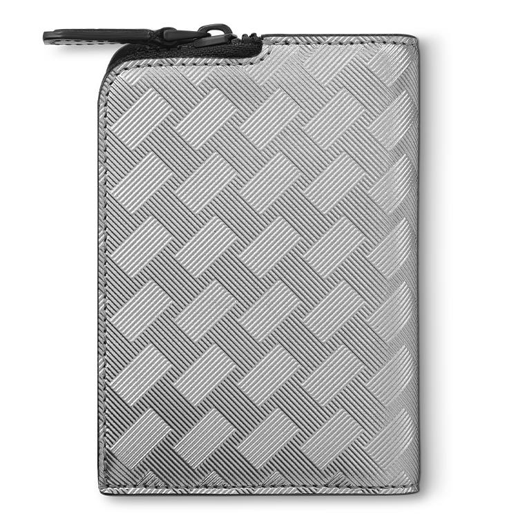 Montblanc Style 3.0 Series Hexagonal Pattern Snap Closure Fabric Card Holder Men Card Holder Dawn-Silver 131786
