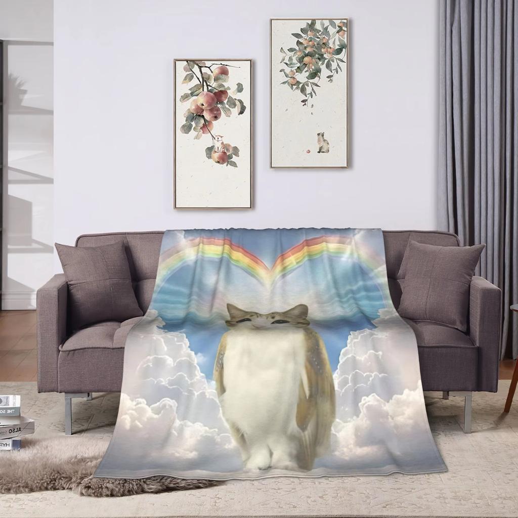 Популярный в интернете плед-покрывало с изображением совы и кота, ставшего мемом, для путешествий, для домашнего декора, теплое покрывало на заказ, подарок на день рождения.