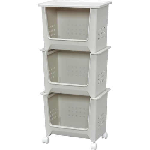 IRIS OHYAMA Stack Basket, Off-White, SB-003