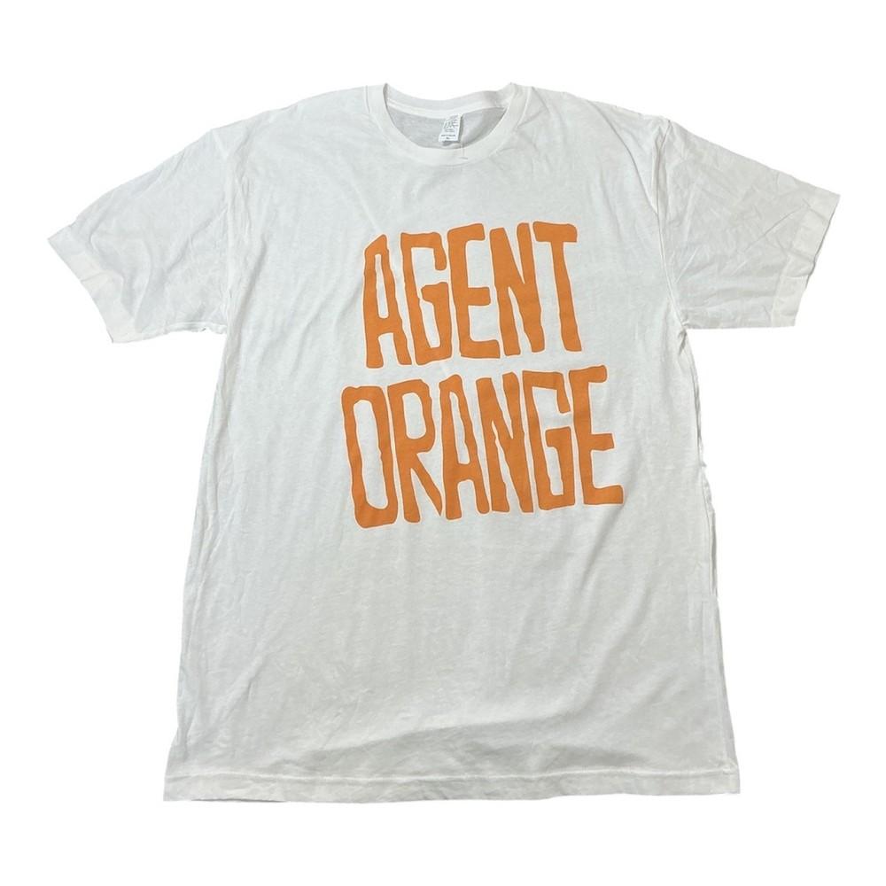 Agent Orange Band Graphic TShirt Mens White Orange Short Sleeve Punk Rock Tee Unisex T-Shirt