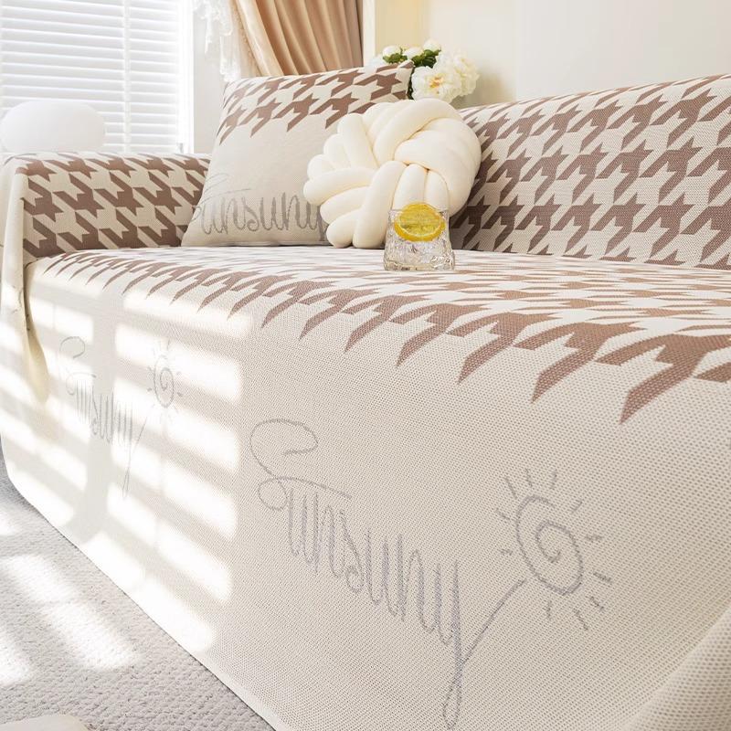 Ice Silk Sofa Towel Summer Cool Breathable Sofa Cover Dust Cover Summer One-Piece Sofa Large Cover Cloth