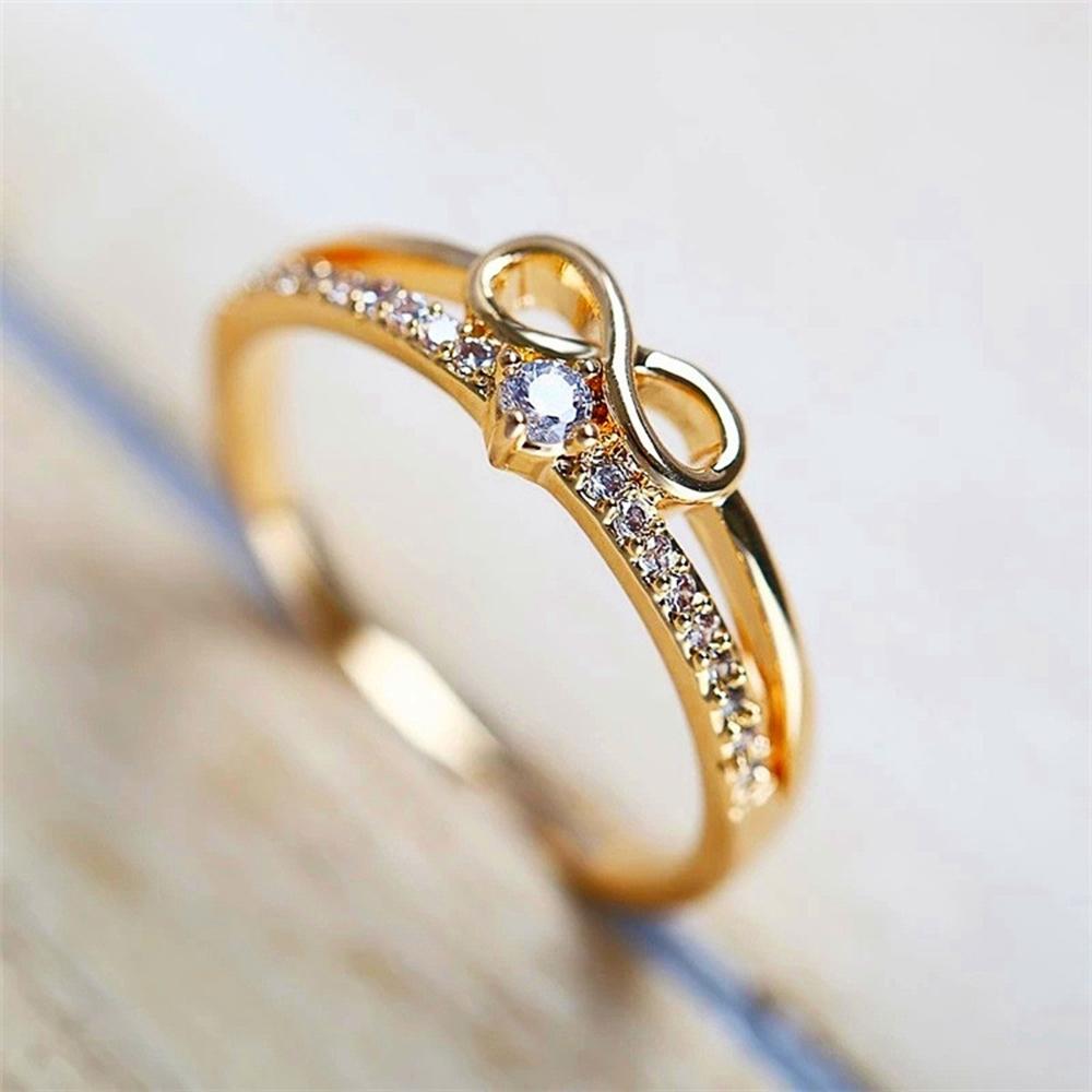 Кольцо Huitan Chic Bow Shape Finger Ring для женщин с кубическим цирконием и знаком бесконечности, модные аксессуары для пальцев, повседневные украшения для вечеринок
