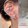 Titanium Steel Unisex Women Men Round Zircon Ear Studs Earrings