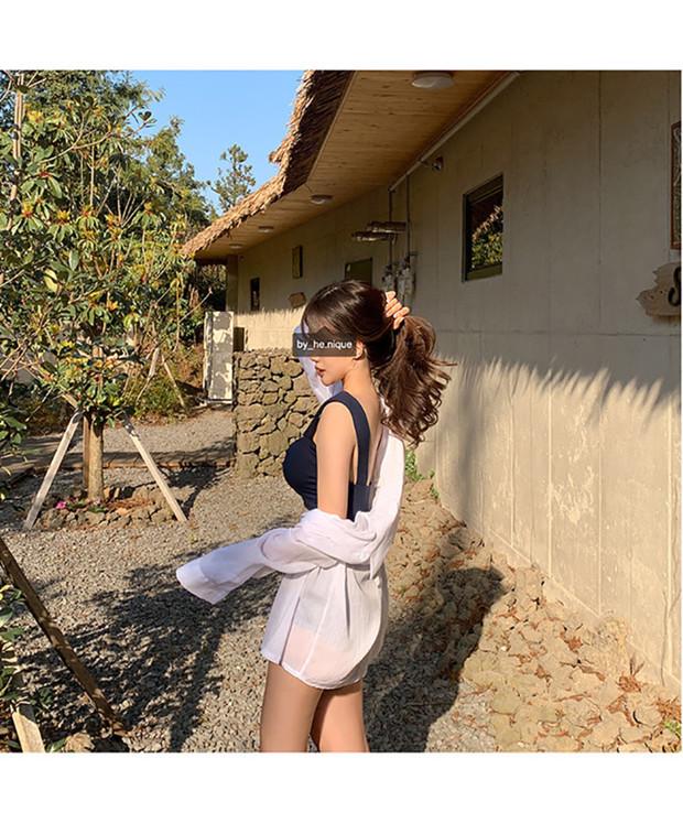 Европейский и американский слитный синий сексуальный купальник - Свободный размер, Новый и в наличии