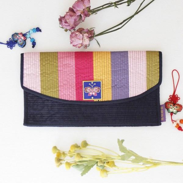 Saekdong Silk Quilted Long Wallet 5 Colors