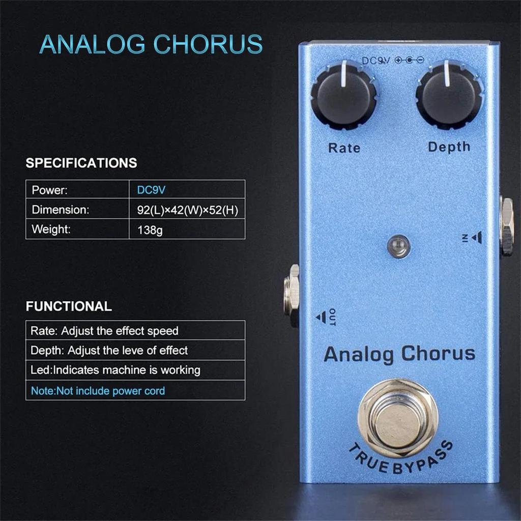 Педаль эффектов для электрогитары Vintage Overdrive Distortion Chorus Delay Tremolo