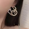 Chanel Heart Shaped Double C Metal Earrings Women Earrings AB7894-B07713-NG966