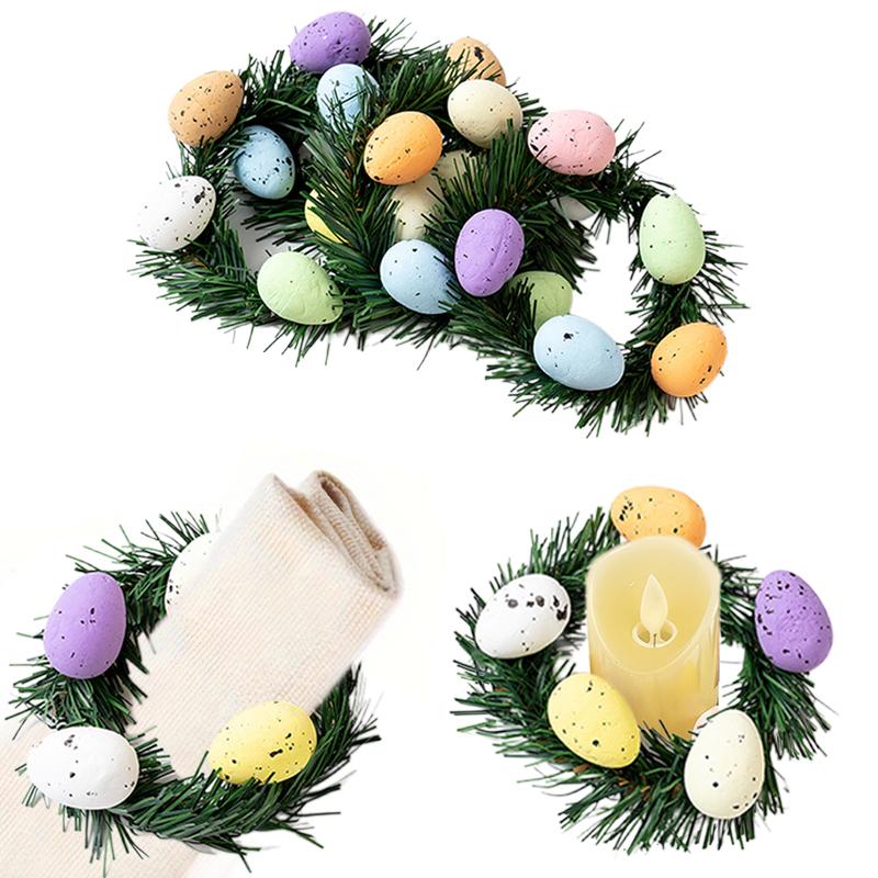 Пасхальный подсвечник, креативный пенопластовый орнамент, искусственные яйца, венок, гирлянда, подсвечник для домашней вечеринки, уникальное украшение