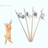 The Cat Teasing Stick with A Bell Attracted The Cat's Attention. Creative Plush Animal Shaped Wooden Stick, Durable and Bite Proof