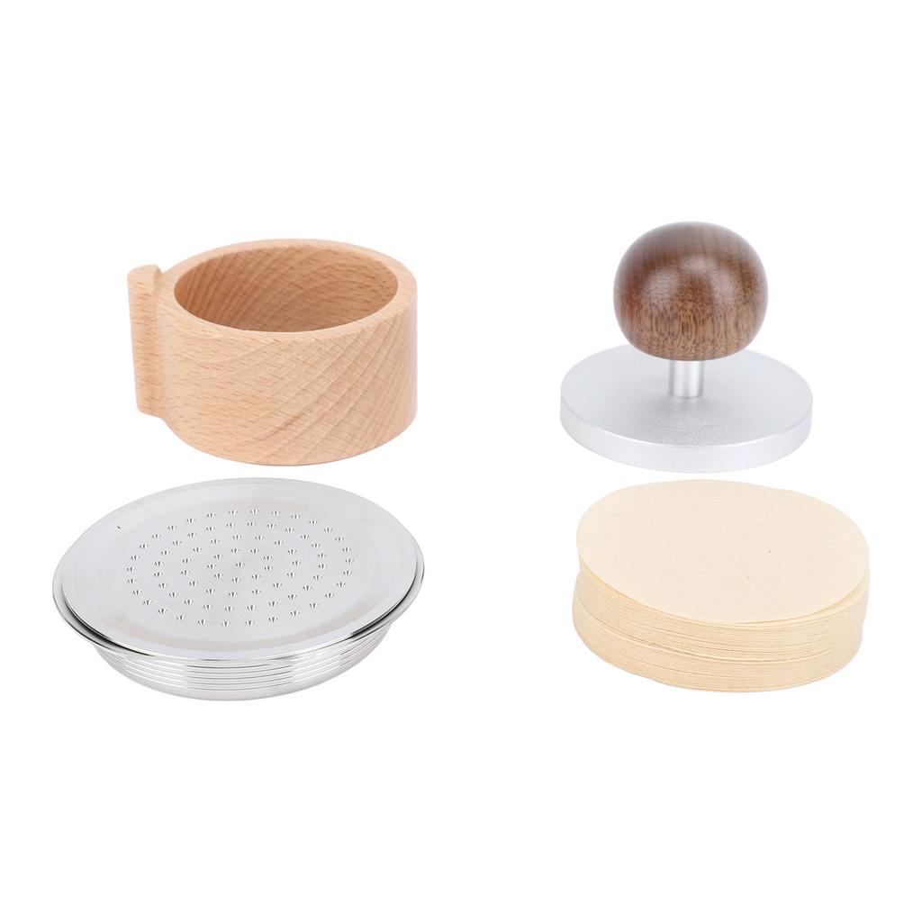 Многоразовые кофейные капсулы из нержавеющей стали, заправляемый кофейный фильтр с щеточкой для трамбовки и ложкой для