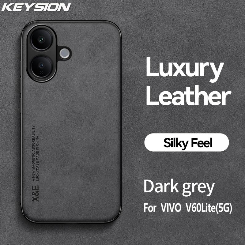 KEYSION Роскошный ретро чехол из искусственной ПУ кожи для VIVO V60 Lite 5G Мягкий силикон+ПК Противоударная задняя крышка для телефона для VIVO V60 Lite
