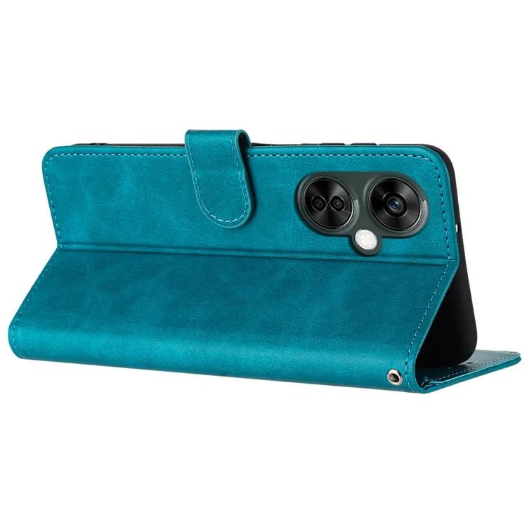 For Oneplus Nord CE 3 Lite 5G / Nord N30 5G / Oppo K11x 5G PU Leather Stand Case Wallet Phone Cover with Strap - Green