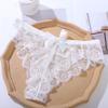 1PC Women Thong Sexy Panties Hollow Bow Panties Lace Flowers G String Ladies Breathable Transparent Black And White Briefs