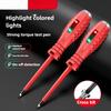 Electric Color Light Tester Pen One-word Cross Screwdriver Dual-purpose Electrical Line Inspection Pen