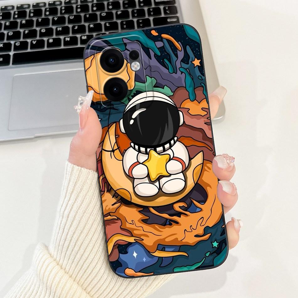Для OPPO Reno13 F 4G 5G Reno13 Pro Милый Мультяшный Космический Кот Чехол для Телефона Reno 13F 13 13Pro Мягкий Силиконовый Ударопрочный Чехол