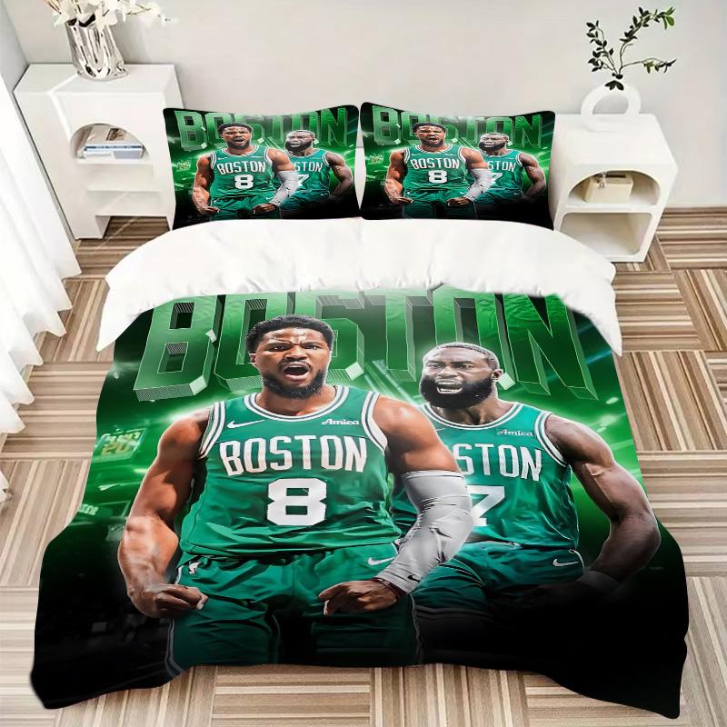 Boston Celtics Team Spirit Print 3Pcs Bedding Setduvet Cover With 2 Bedropillowcase Home Birthday Gift
