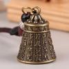 Новые винтажные латунные тибетские буддийские мантры-колокольчики брелки для ключей подвески на шнурке ручная работа веревка автомобильный брелок кольца подвесные украшения