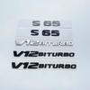 3D Letters S63 S65 V12 Biturbo V8Biturbo 4matic+ ABS Emblem for Mercedes Benz W222 W223 Car Fender Trunk Logo Sticker AU1