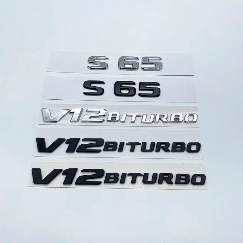 3D Letters S63 S65 V12 Biturbo V8Biturbo 4matic+ ABS Emblem for Mercedes Benz W222 W223 Car Fender Trunk Logo Sticker AU1