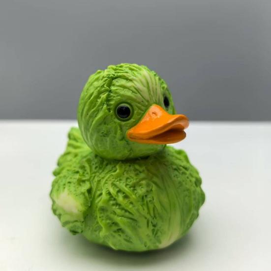 Vegetable Duck Figurine 3D Tomato Mushroom Duck Statue Resin Vegetable-Themed