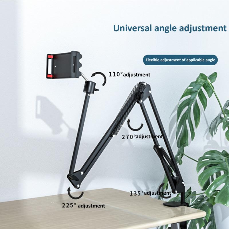 OUTMIX 360Degree Long Arm Tablet Holder Stand for 4 To 11inch Tablet Smartphone Bed Desktop Lazy Holder Bracket Support for iPad