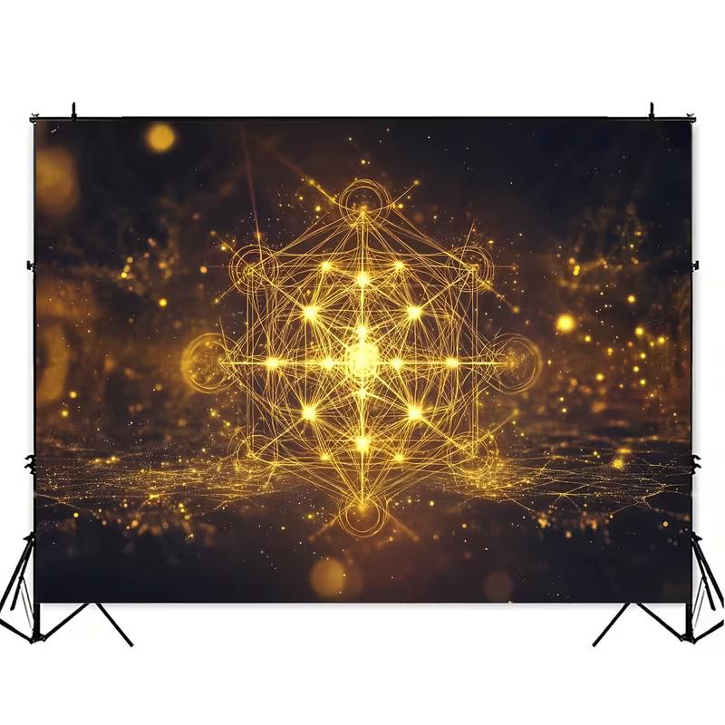 2D Metatron's Cube Sacred Geometry Backdrop Spiritual Photo Booth Banner