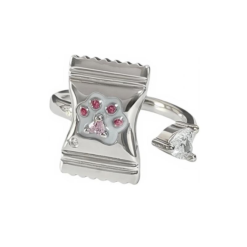 Candy Cross, Dragon-Shaped Snake, Enamel, Dripping Open Ring, Niche Design, High-End Stacking, Personalized Ring.