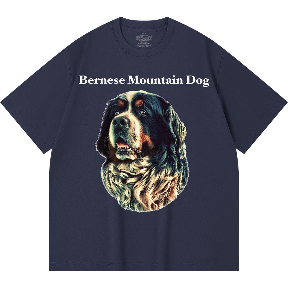 Футболка из 100% хлопка плотностью 230 г/м2 с принтом бернской горной собаки, забавная футболка из чесаного хлопка в стиле Харадзюку