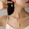 New Water Drop Necklace Water Drop Earrings Fashion Versatile Jewelry Set Daily Commuter Accessories