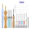 Zxiixz 11-18 шт. Наборы для вышивки punch needle Деревянная вышивальная ручка для пряжи Крючок Вязание DIY Поделки Инструменты для стежков и шитья