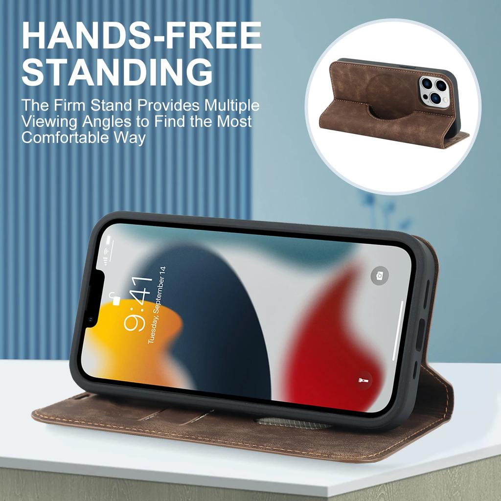 Магнитный кожаный кошелек-чехол для телефона для IPhone 16 Pro Max 14 Plus 13 15 12 для Magsafe Беспроводная зарядка Стенд Держатель Картхол Чехол