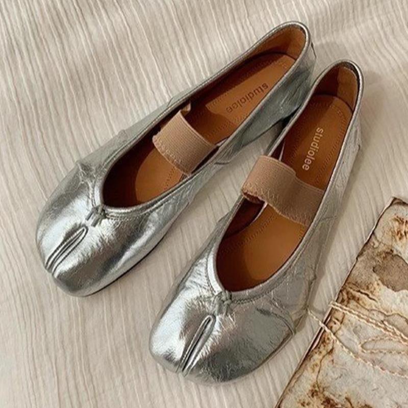 Ретро женские балетки танцевальные туфли неглубокие повседневные лоферы мягкие туфли осень 2024 модные туфли с открытой пяткой женские сандалии