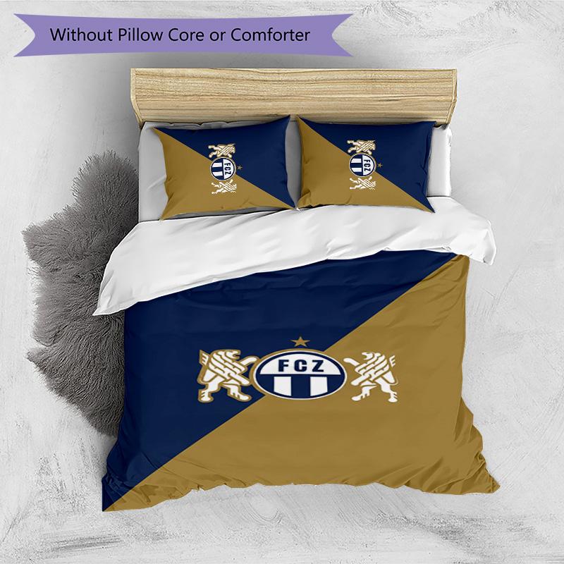 FC Zürich Printed 3PCS Bedding Set Breathable Duvet Cover with Pillowcases Decorative Bed Linen for Bedroom Home