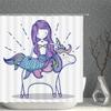Шторка для душа с хвостом русалки, рыбой, для девочек, детей, мультяшная, океан, сердце, разноцветные, фиолетовые волосы, водоросли, декор для ванной с крючками, водонепроницаемая