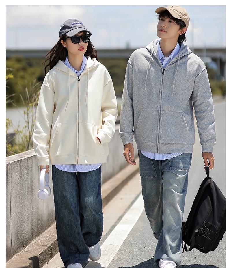 Women's Oversize Silver Fox Fur Hooded Zipper Sweatshirt, Thickened 500g for Autumn/Winter, Trendy Drop Shoulder Plus Velvet Jacket.