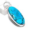 Tibetan Turquoise Gemstone Handmade 925 Sterling Silver Pendant 2.05" N5m14