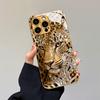 Роскошный гальванизированный стеклянный чехол для телефона с дизайном головы тигра, подходит для iPhone 17 16 15 14 13 12 11 Pro Max Plus