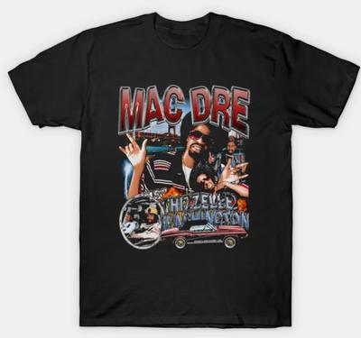 Мужская футболка Mac Dre с коротким рукавом, размеры S-3XL, Черная, Фан-арт, Музыка Залива, Унисекс