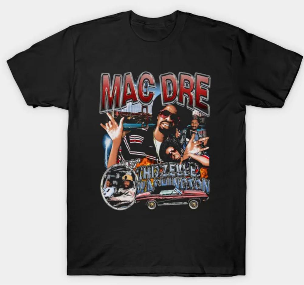 Мужская футболка Mac Dre с коротким рукавом, размеры S-3XL, Черная, Фан-арт, Музыка Залива, Унисекс