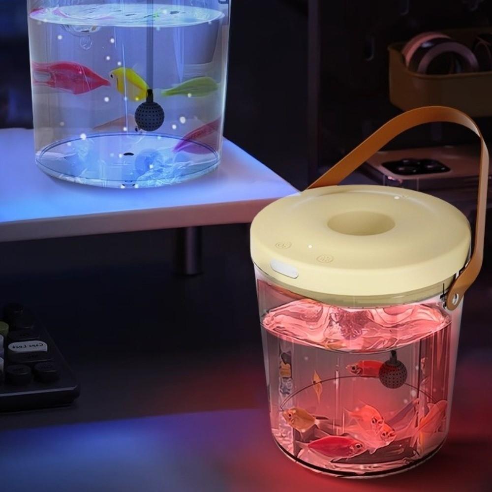 Transparent Oxygen Filled Fish Tank PC Plastic Handheld Fish Tank Ecological Fish Tank  Home Decor