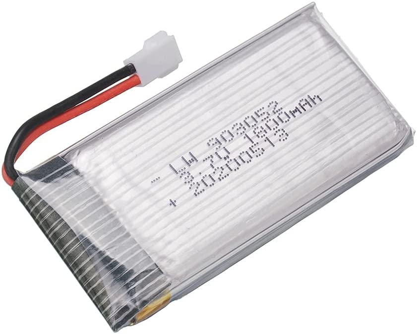 2-Pack Rechargeable LiPo Battery 3.7V 1800mAh | Compatible with KY601S, SYMA X5 Series, WLtoys K989, Drones