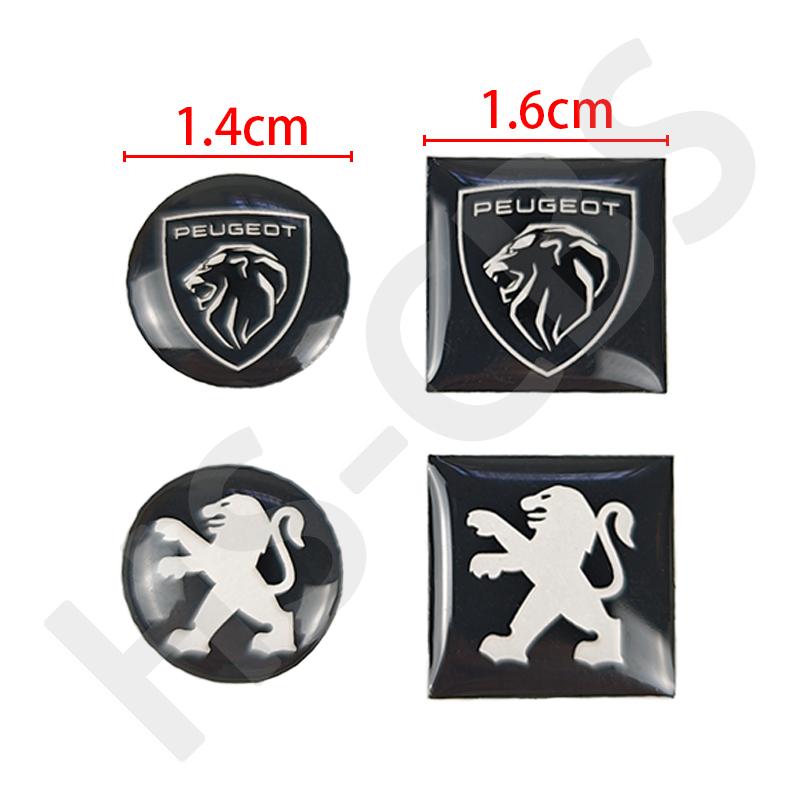 5/10/20Pcs 16mm 14mm Square Circle Car Remote Control Key Logo Stickers For Peugeot 206 307 308 207 3008 208 407 508 2008 5008