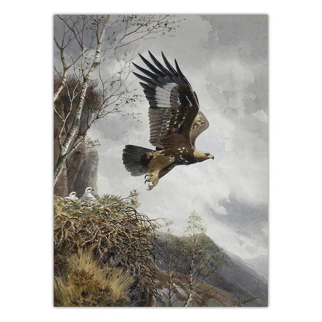 Американское жикле с принтом, картина с птицами, настенная живопись с орлом, настенные панно для гостиной, с животным принтом, Cuadros Decoracion Salon